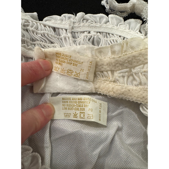 Vintage 90s Victoria's Secret Second Skin High Cut Brief Panties L Bra 36C White - Picture 13 of 15